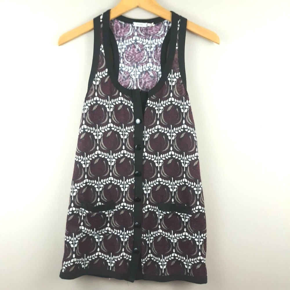 Kimchi Blue Y2K Tunic Top Sleeveless Blouse Womens XS Buttons Vest Goblincore